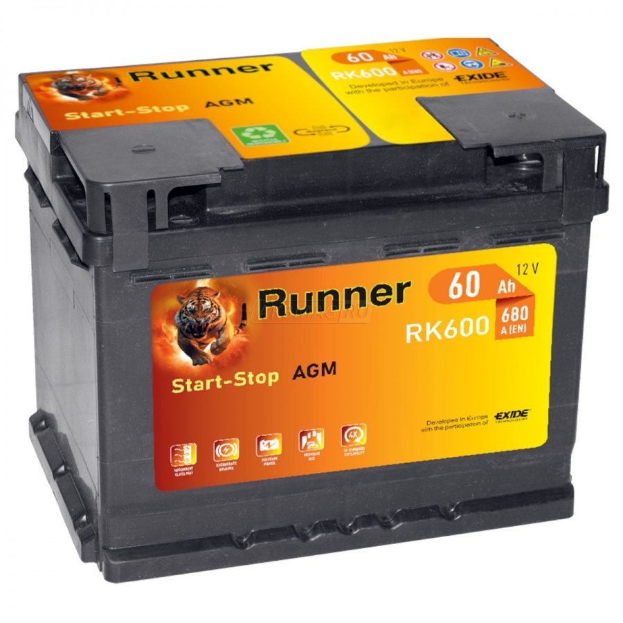 Battery run. Runner AGM 60r rk600 680 а. Аккумулятор Runner. Atlas AGM 60ah.