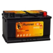 Аккумулятор RUNNER AGM 80R RK800 80Ач 800А обр. пол.